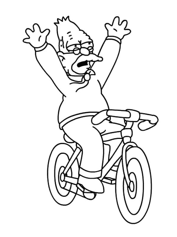 Nonno Abraham dei Simpson da colorare