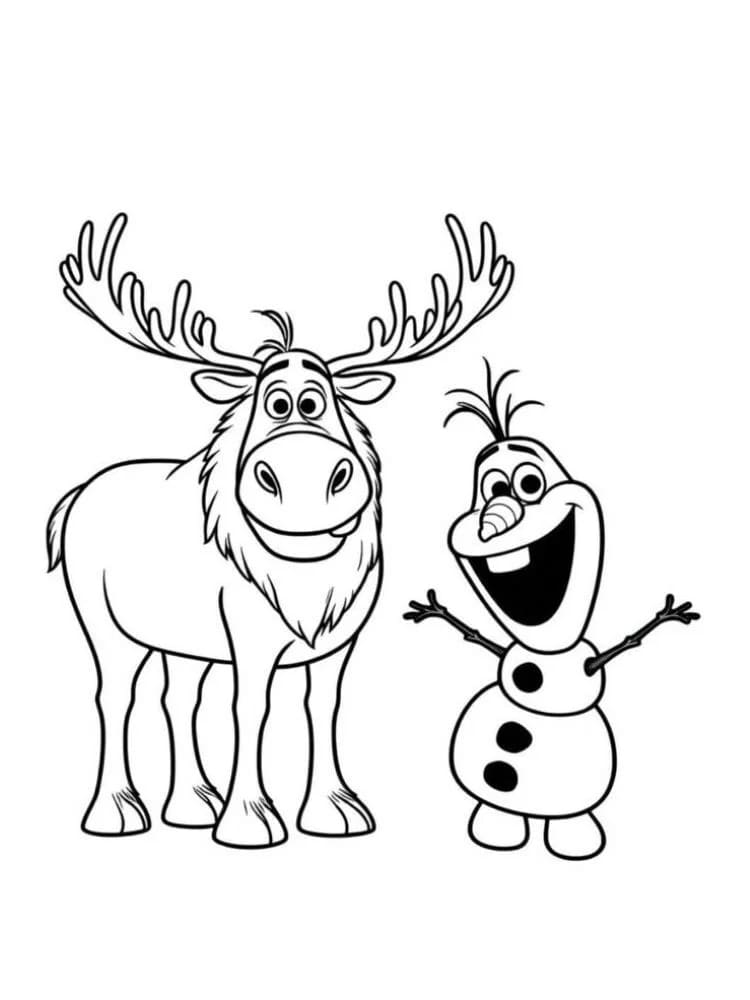 Olaf e Sven da colorare