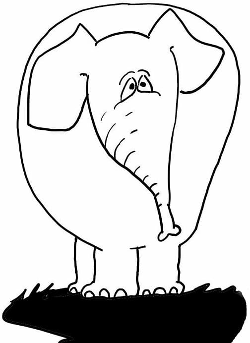 One Elephant coloring page 