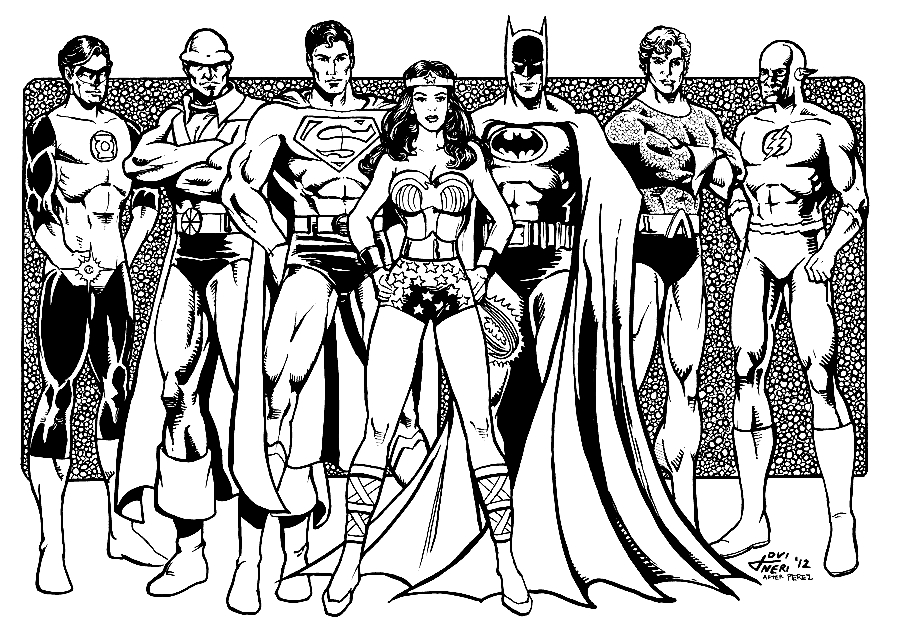 Personaggi della Justice League stampabili da colorare