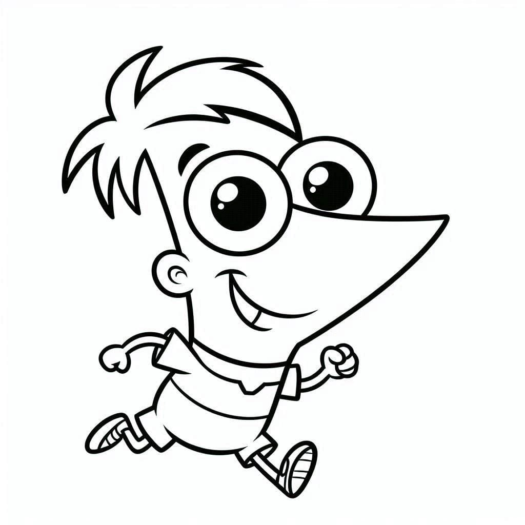 Phineas corre da colorare