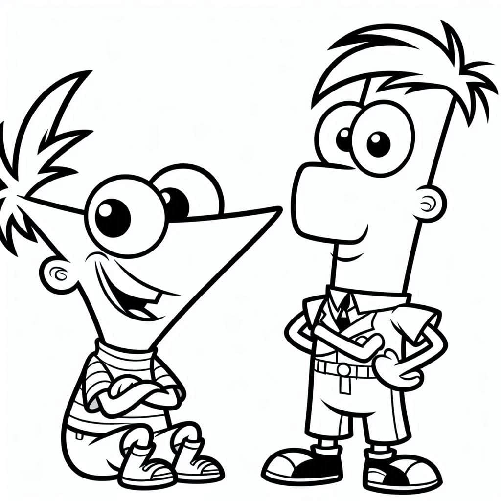 Phineas e Ferb gratis da colorare