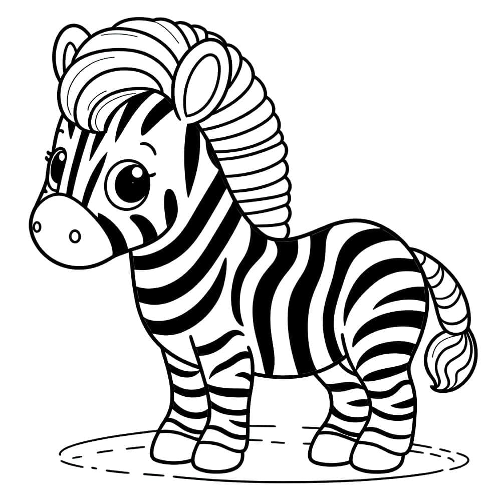 Piccole Zebra tristi da colorare