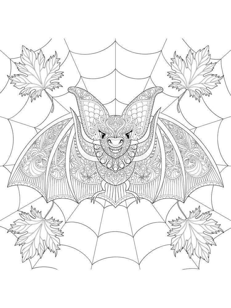 Pipistrello Zentangle da colorare