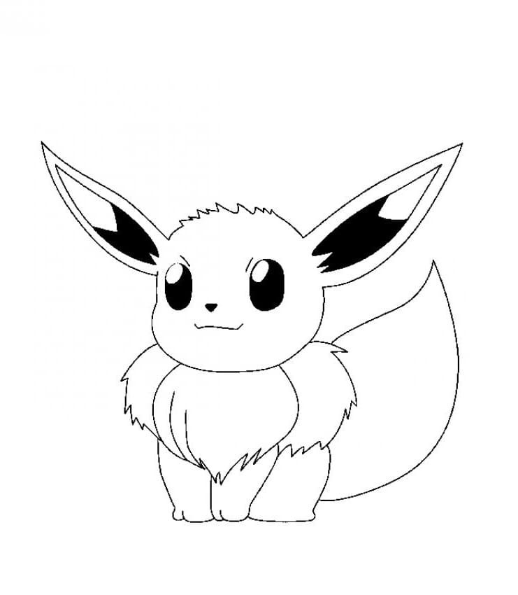 Pokemon Eevee dalle orecchie lunghe da colorare