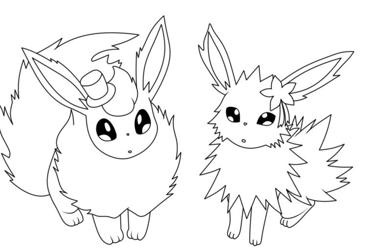 Pokémon Flareon e Jolteon. da colorare