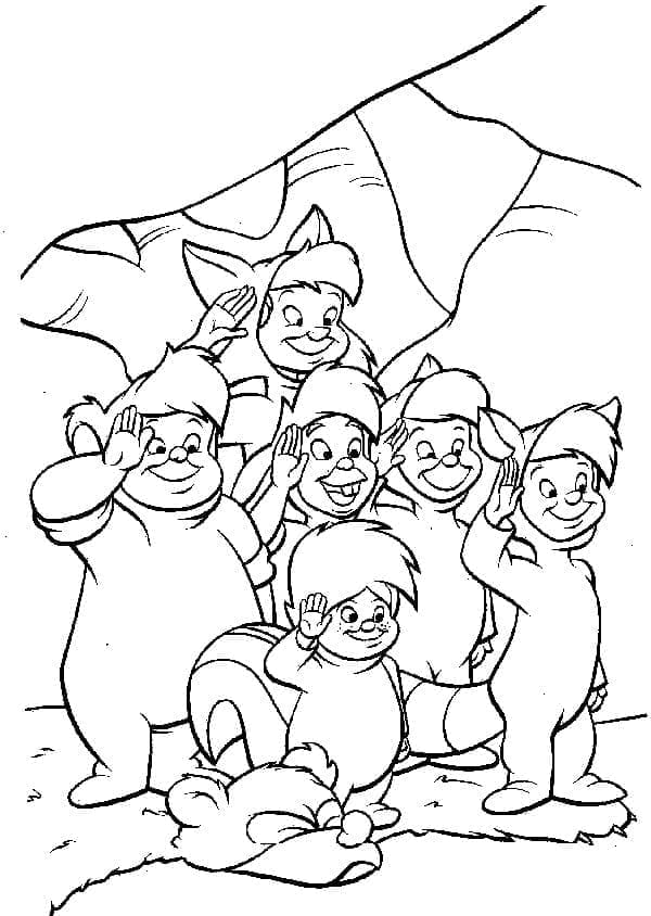 Ragazzi perduti di Peter Pan da colorare
