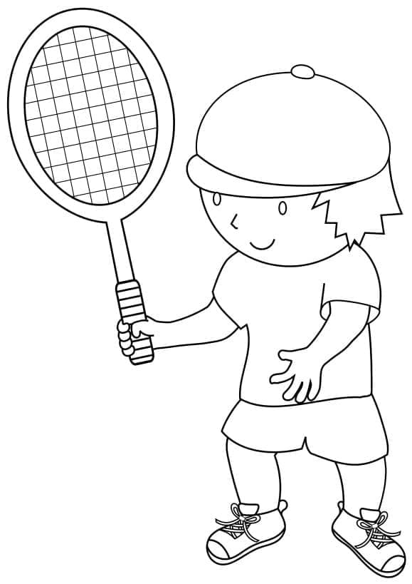 Ragazzo del tennis da colorare