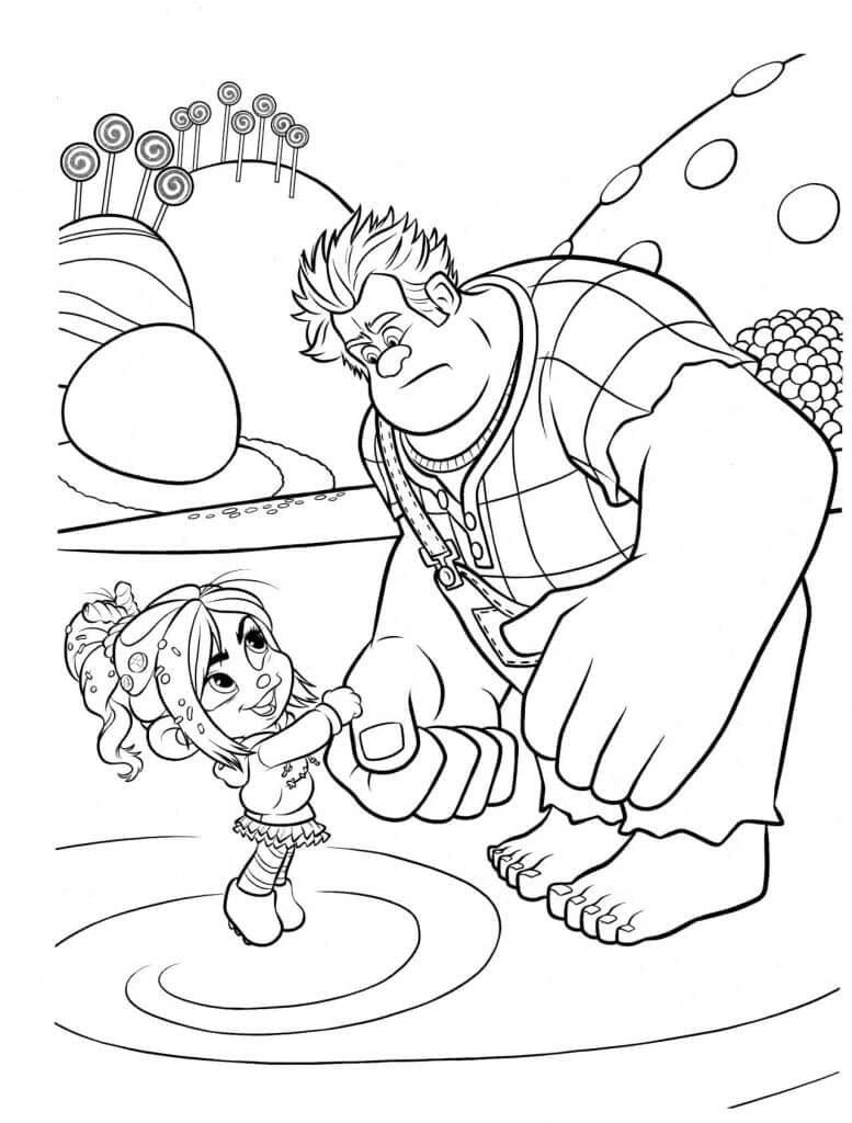Ralph e Vanellope da colorare
