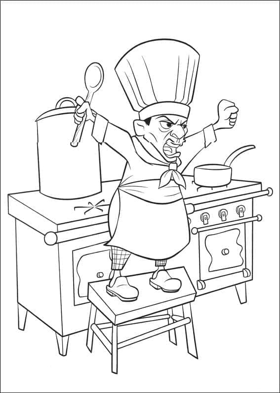 Ratatouille Skinner arrabbiato da colorare