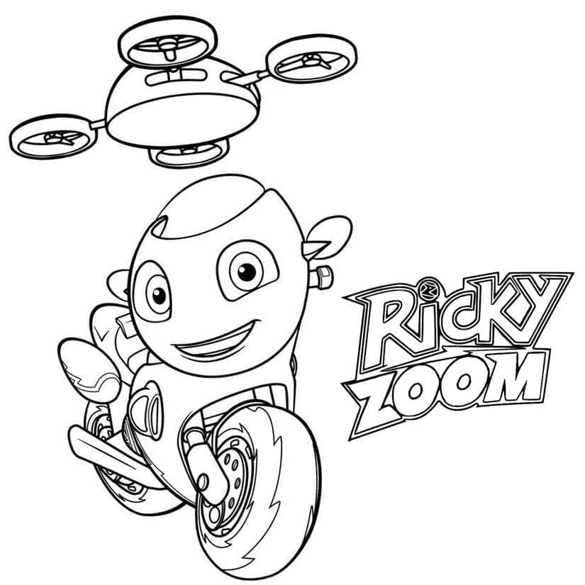 Ricky Zoom e il quadricottero da colorare