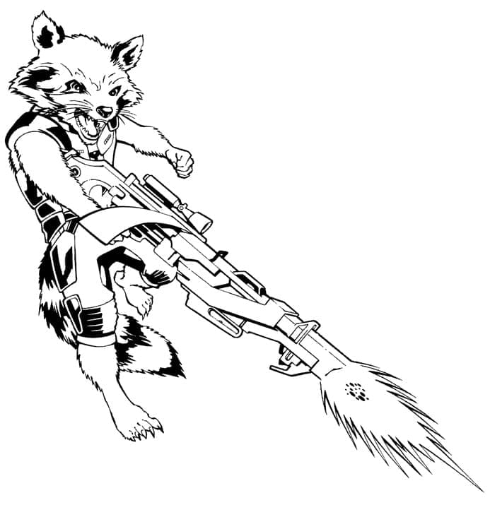 Rocket Raccoon da colorare