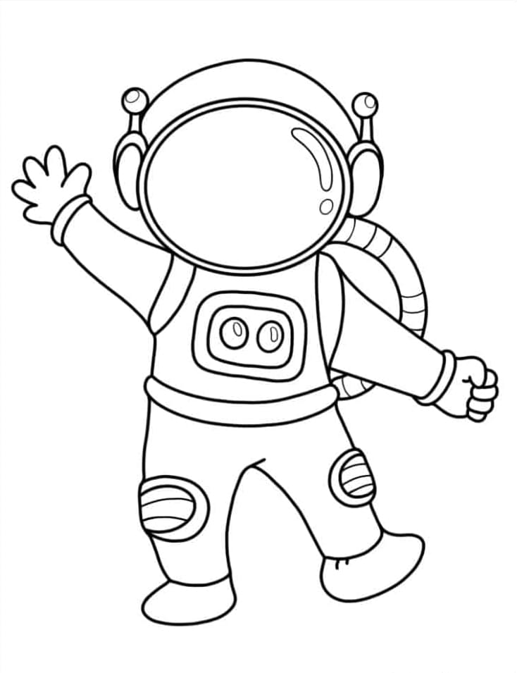 Semplice schema di astronauta da colorare