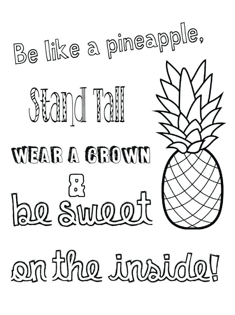 Sii come un ananas da colorare