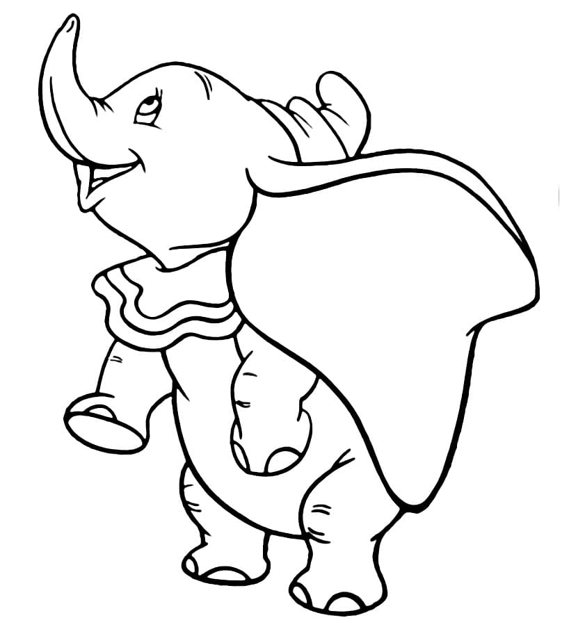 Simpatico Dumbo stampabile da colorare