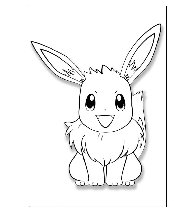 Simpatico Pokémon Eevee. 1 da colorare