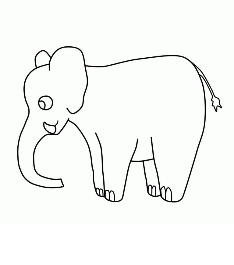 Simple Elephant coloring page 