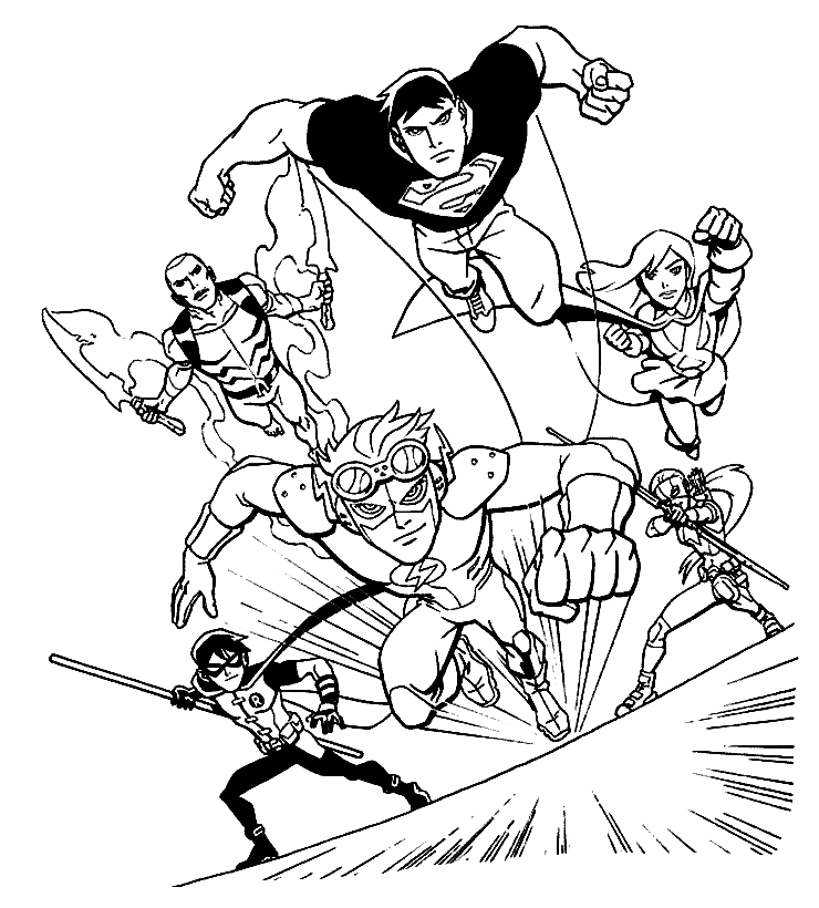 Stampa Justice League da colorare