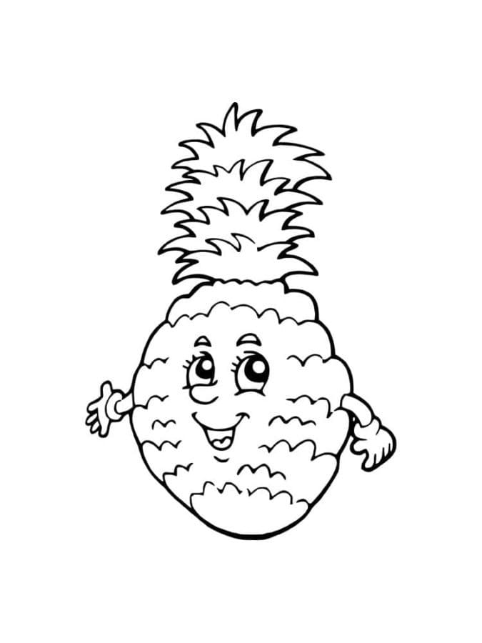 Stampa ananas per bambini da colorare
