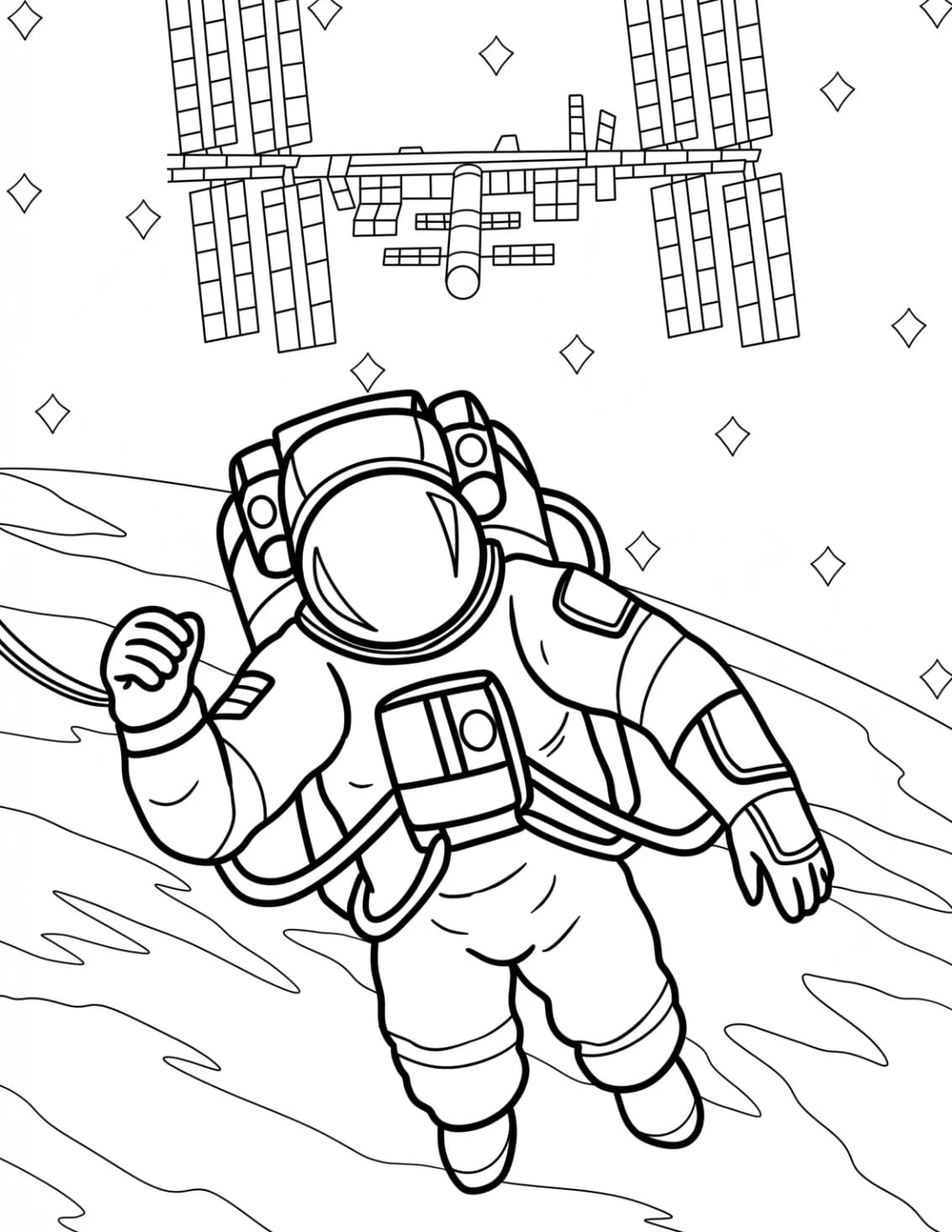 Stampa di astronauta da colorare