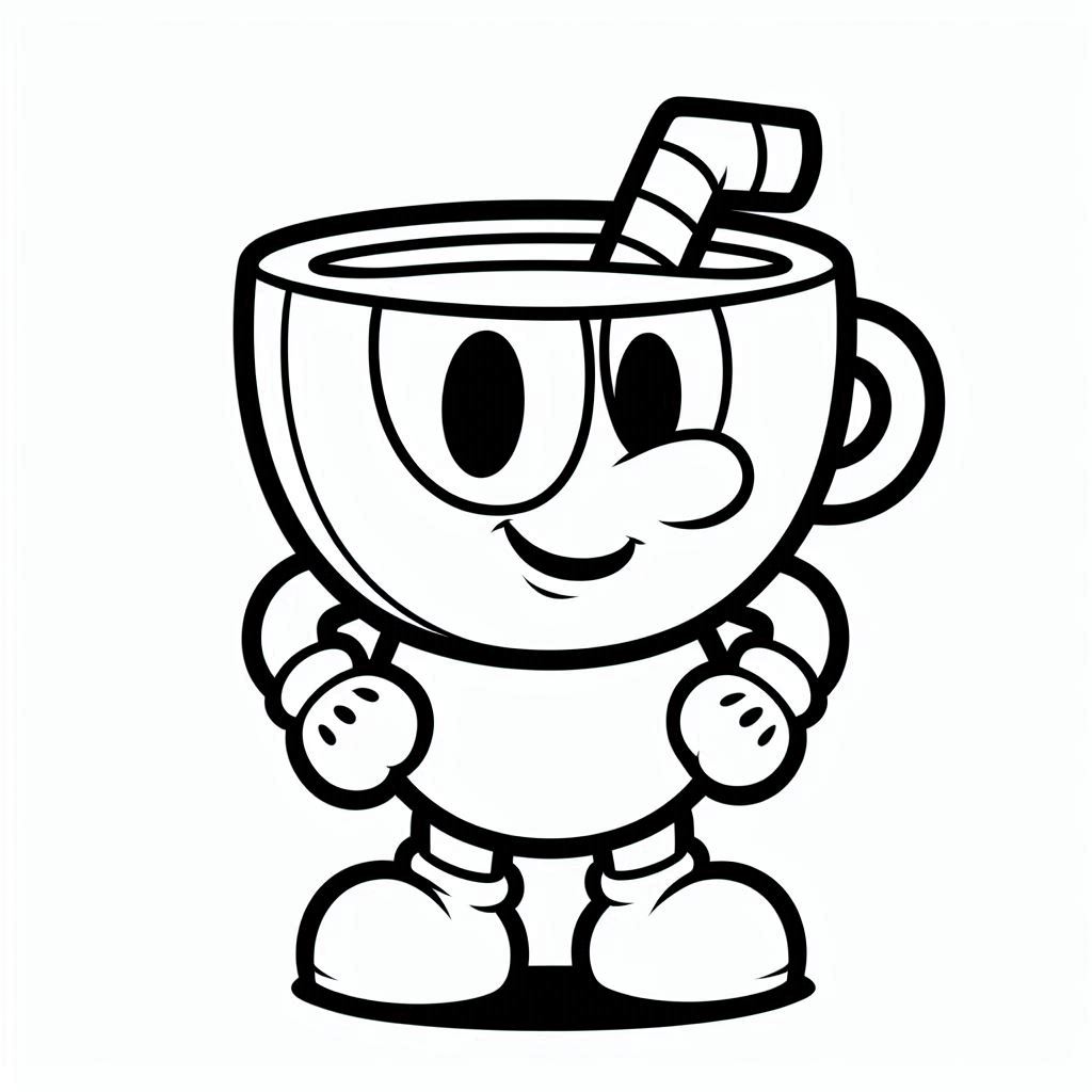 Stampa gratuita di Cuphead da colorare