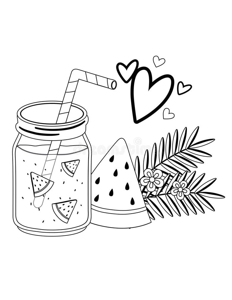 Suco de Melancia para colorir 