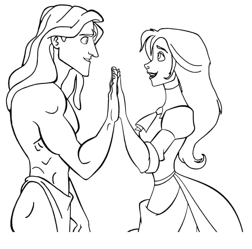 Tarzan e Jane felici da colorare