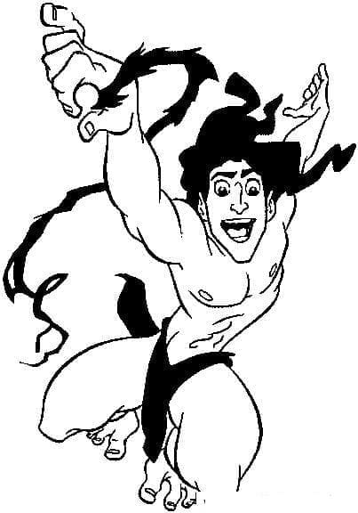 Tarzan felice da colorare