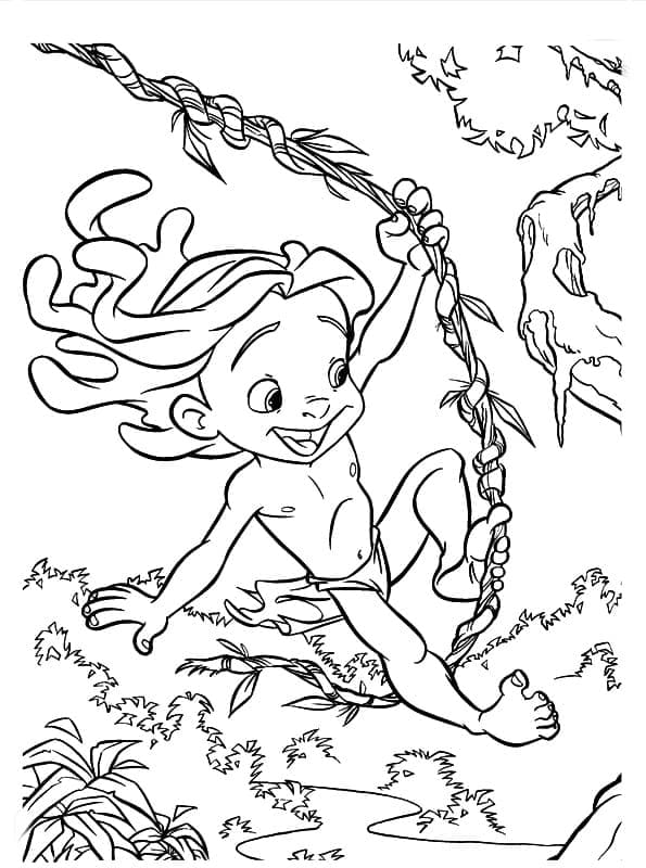 Tarzan il ragazzo felice da colorare