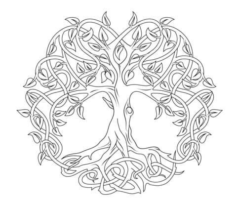 Tatuaje Arbol da colorare