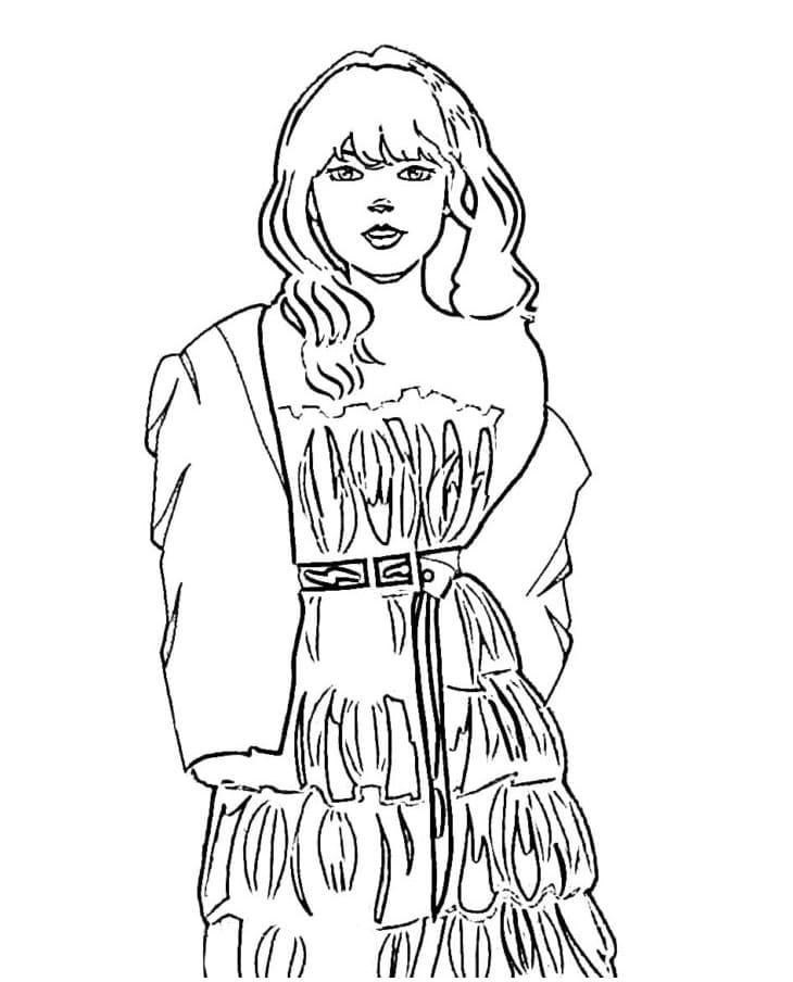 Taylor Swift cantante pop da colorare