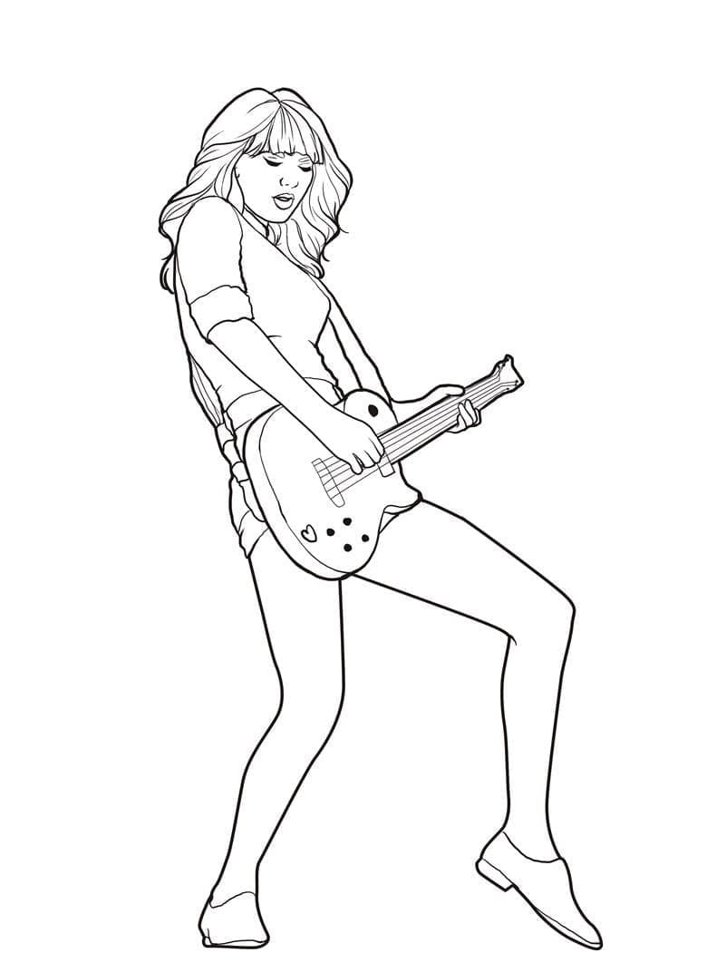 Taylor Swift suona la chitarra da colorare