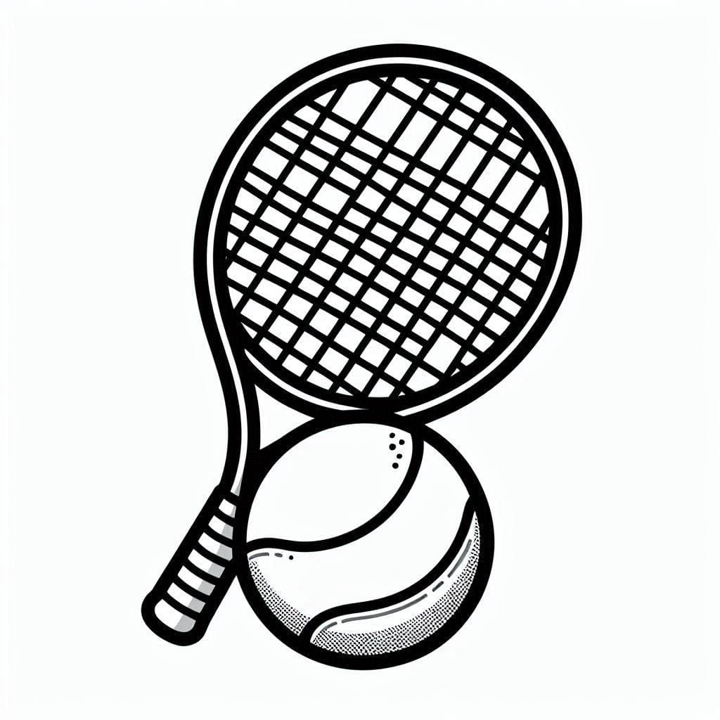 Tennis semplice da colorare