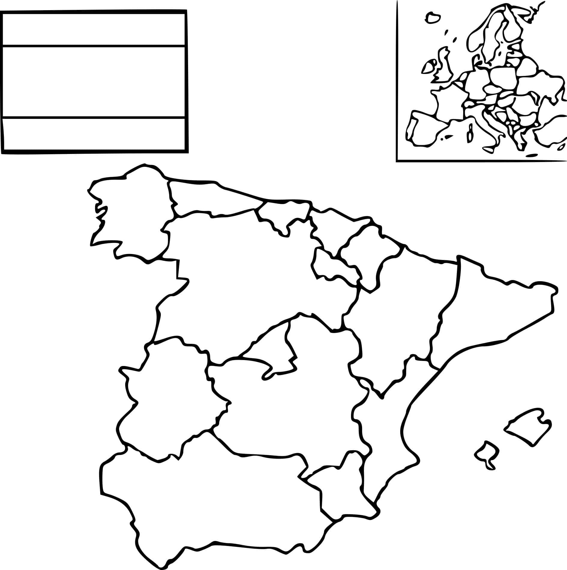 Tulostettava Espanjan kartta ilmainen da colorare