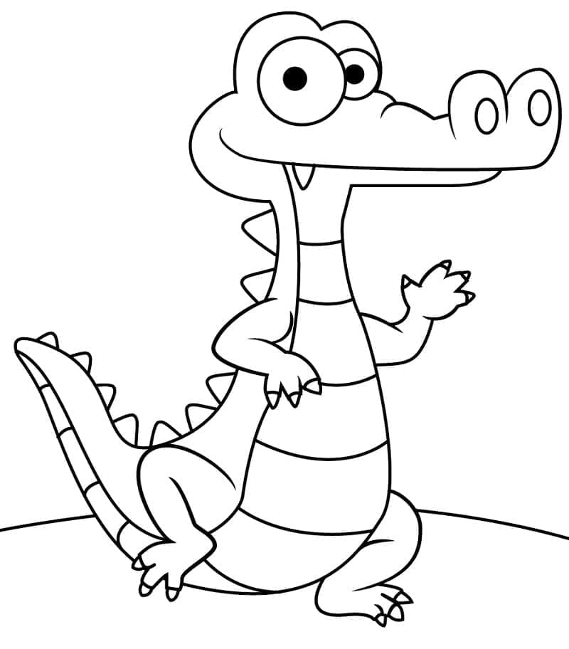 Un alligatore dei cartoni animati da colorare