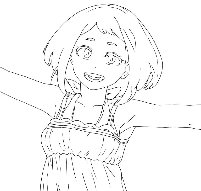 Uraraka 2 da colorare