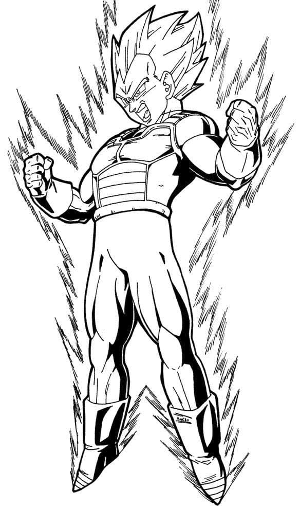 Vegeta che combatte Immagine da colorare