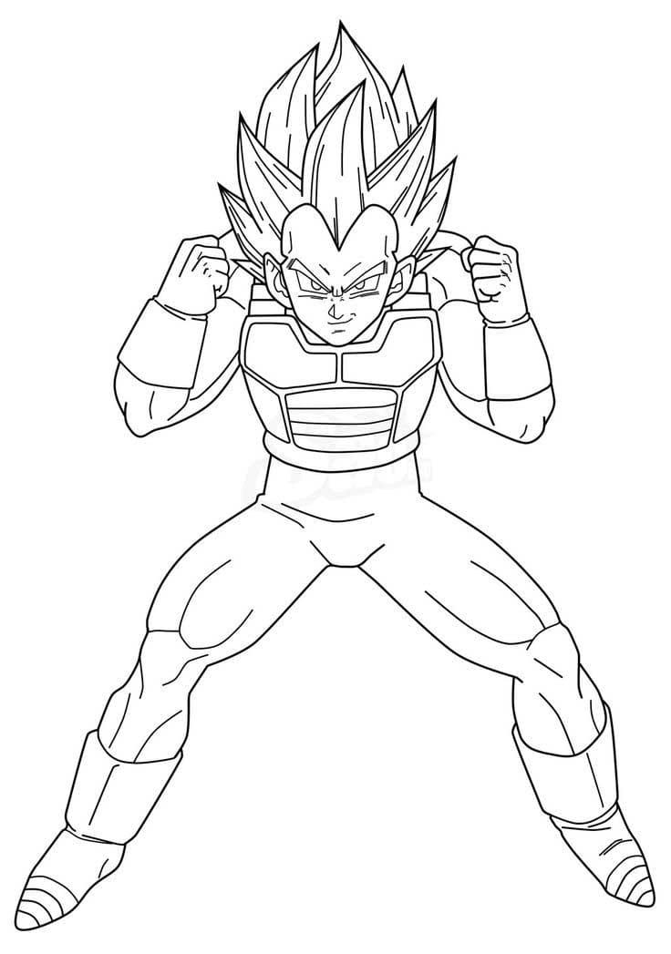 Vegeta che combatte da colorare