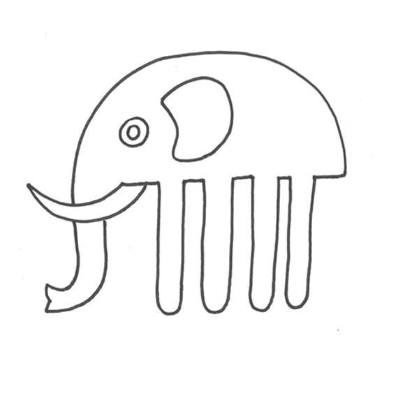 Very Easy Elephant coloring page 