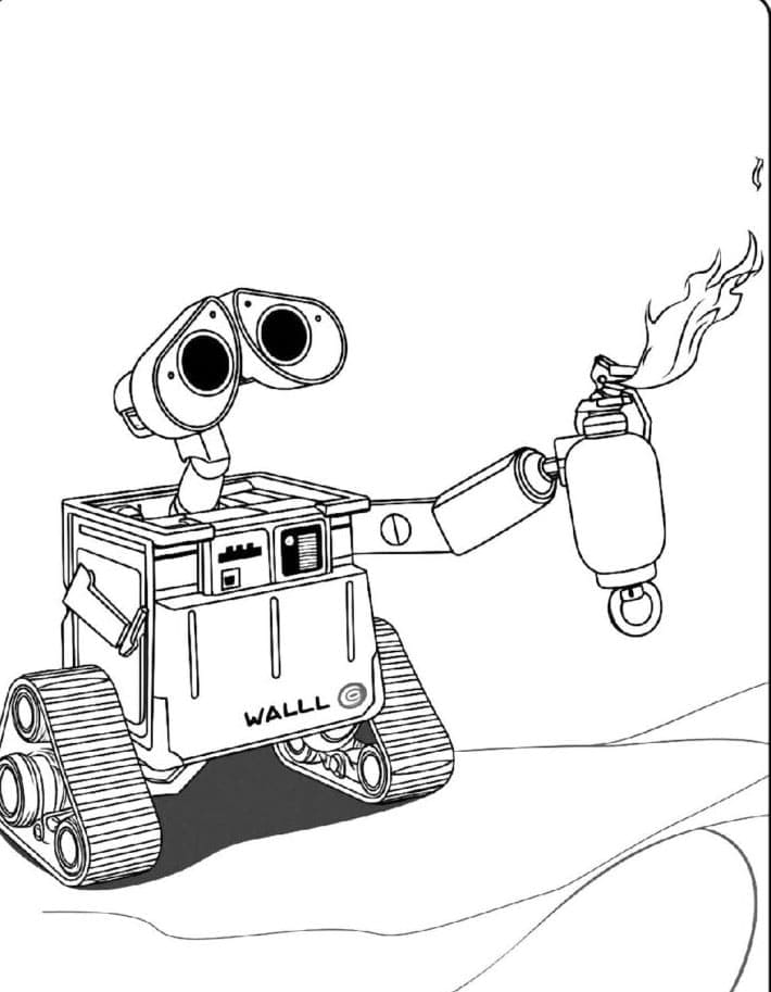 Wall-E ed Eve ballano da colorare