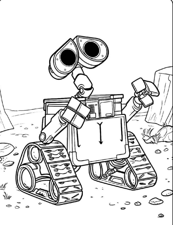 Wall-E indaga da colorare