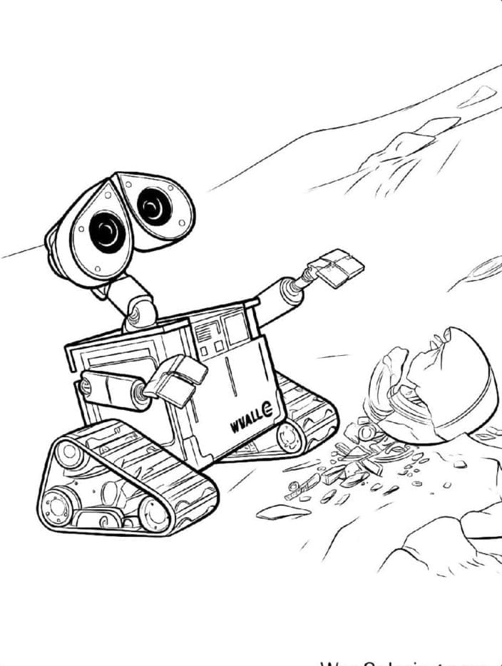 Wall-E ripara Eve da colorare