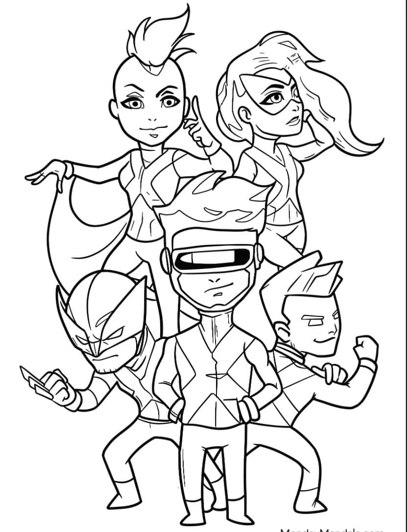 X-Men kawaii da colorare