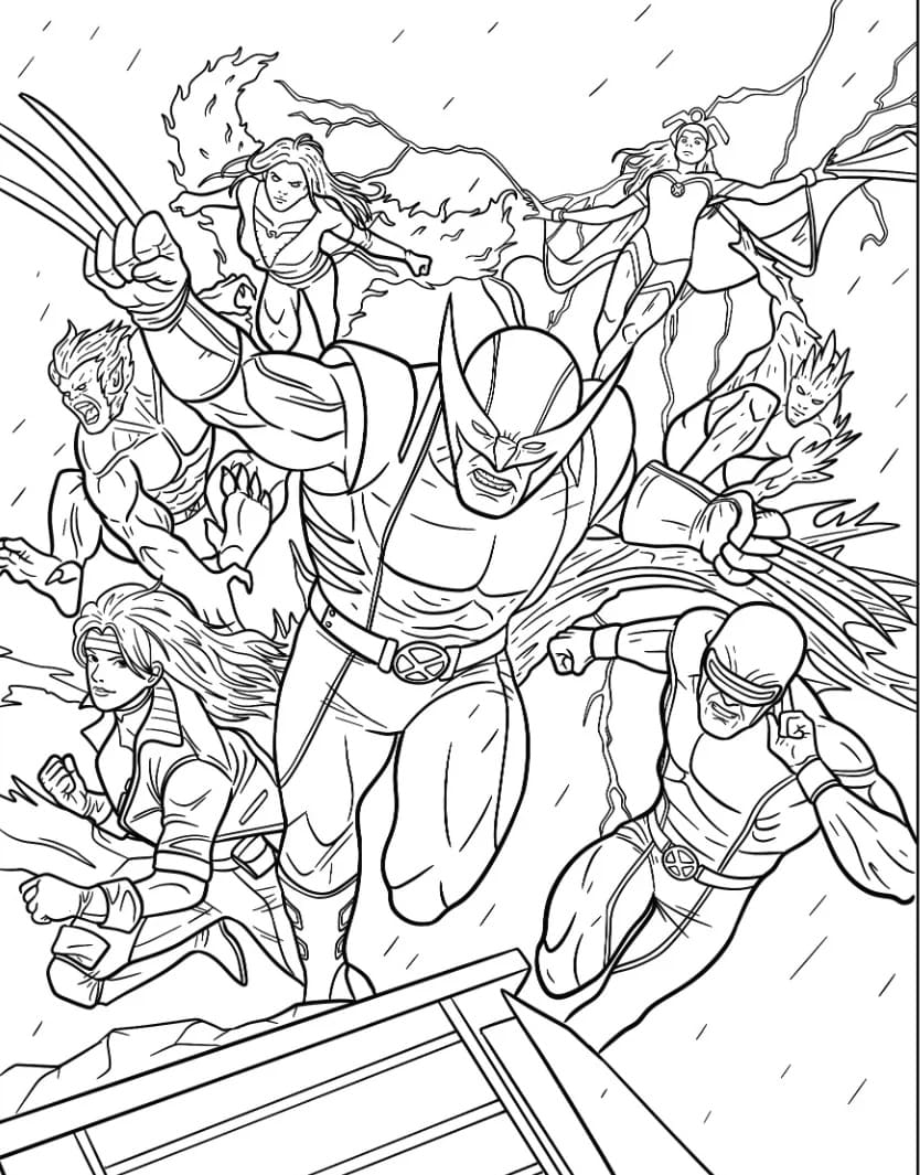 X-Men realistici da colorare