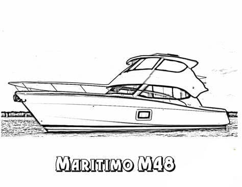 Yacht Maritimo M48 da colorare