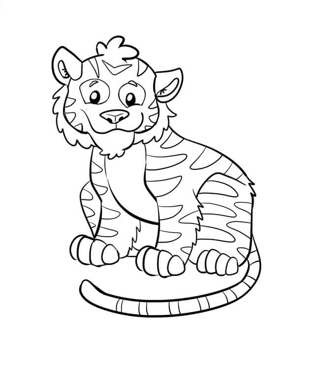 Desenhos de Agradável Tigre para colorir