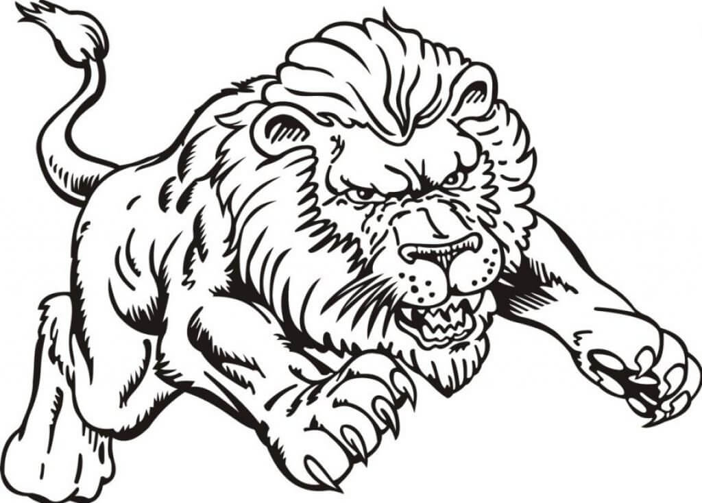Desenhos de Ataque do Leão para colorir