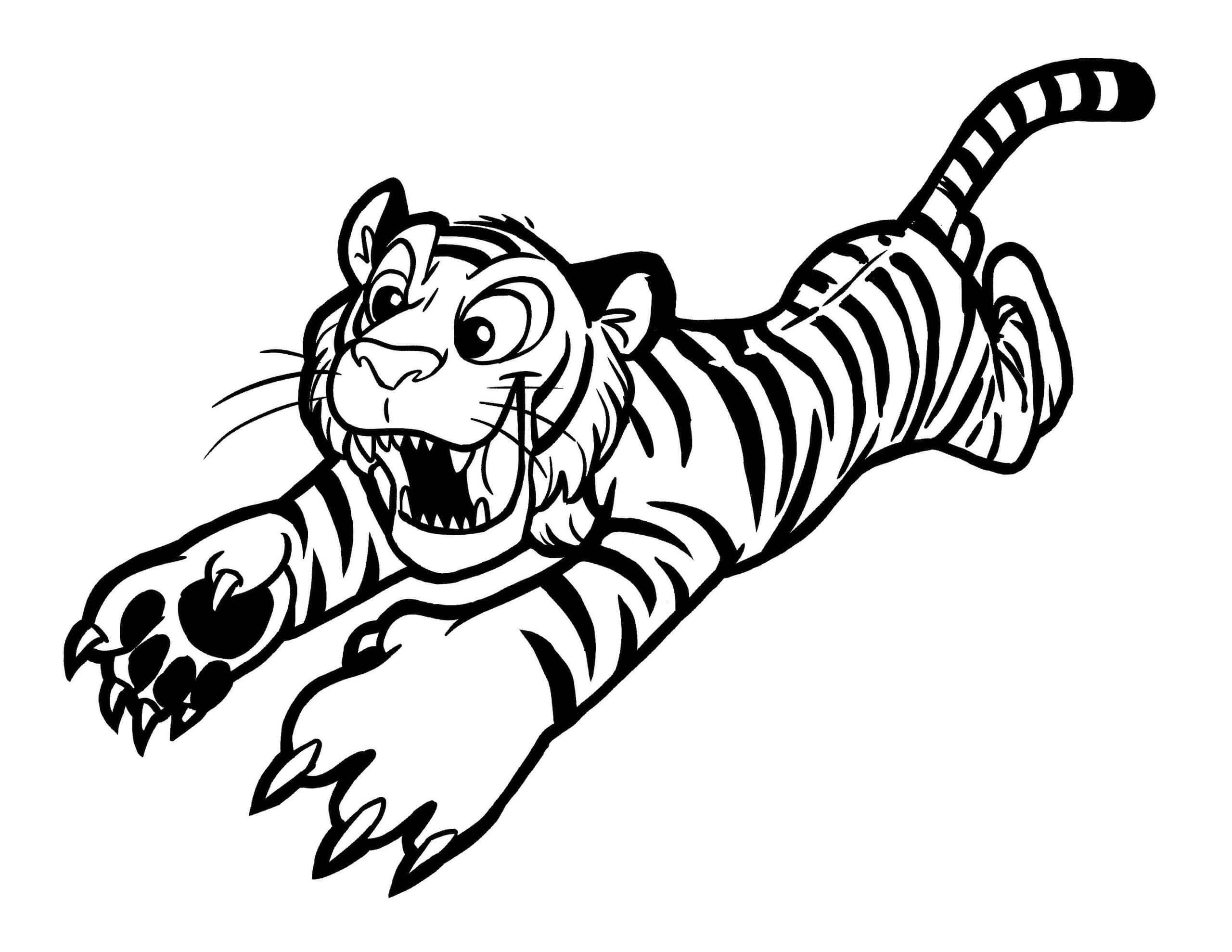 Ataque do Tigre para colorir