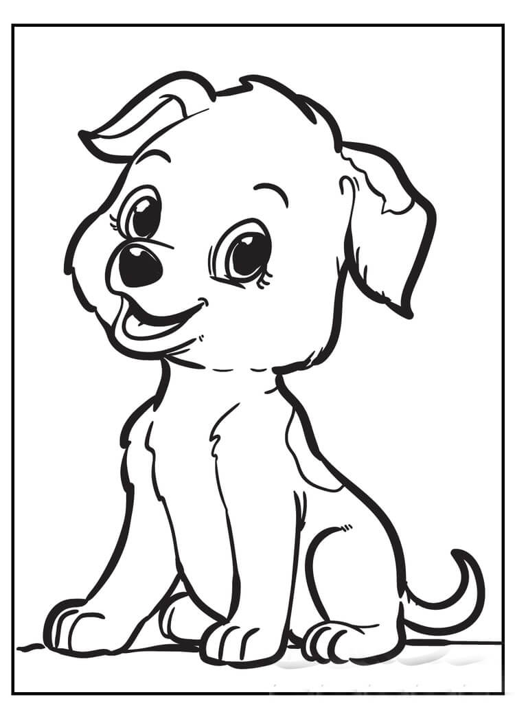 Desenhos de Cachorro Básico Engraçado para colorir
