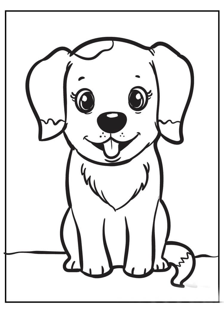 Desenhos de Cachorro com Rosto para colorir
